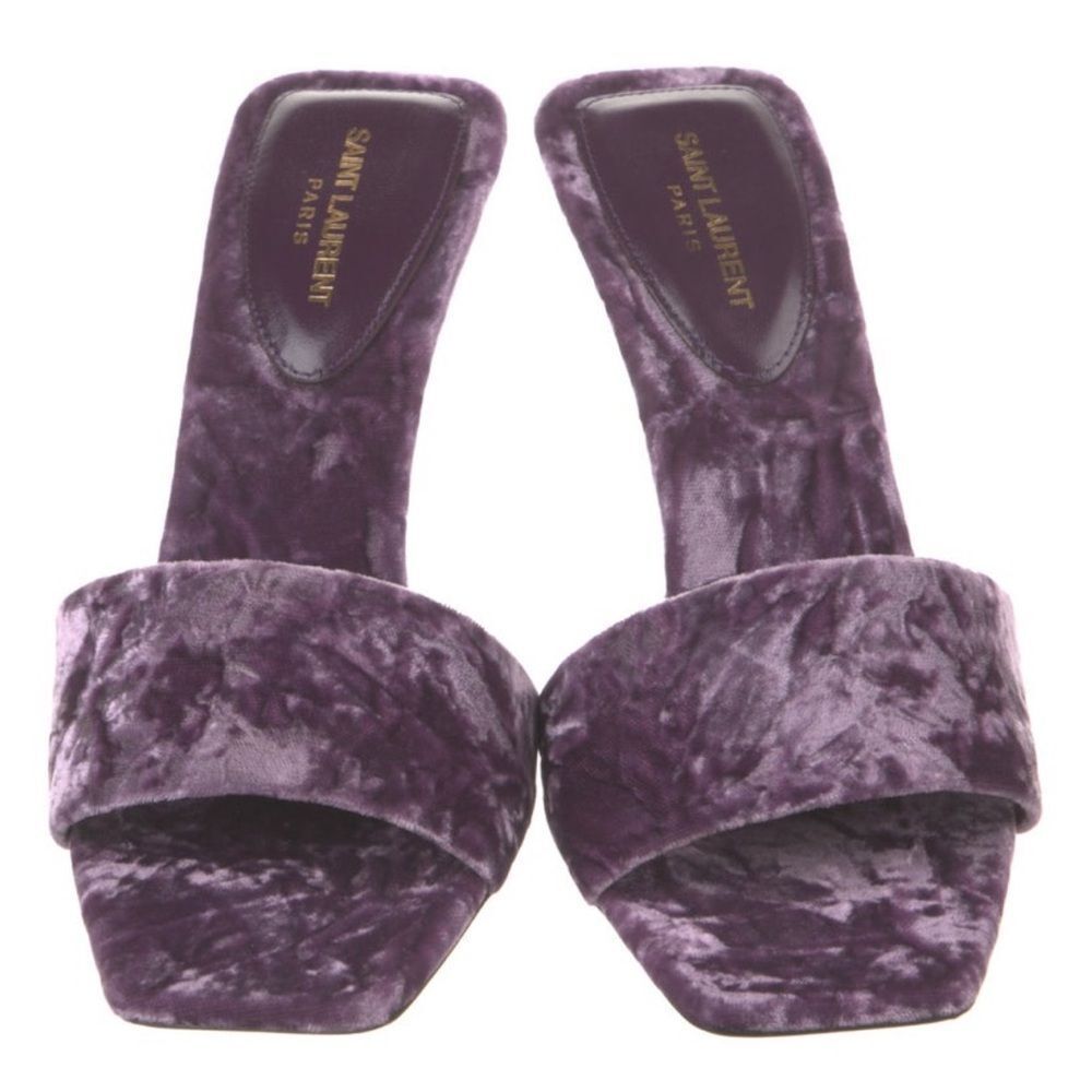 Saint Laurent Velvet Mules - Picture 3 of 6